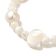 Pulseras de perlas naturales y conchas BJEW-C051-25G-2