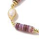 Natural Pearl & Shell Beaded Bracelets BJEW-C051-05G-2