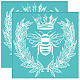OLYCRAFT 2Pcs 8.6x8.6 Inch Bee Self-Adhesive Silk Screen Printing Stencil Crown Silk Screen Stencil Laurel Leaf Reusable Square Mesh Stencils Transfer for DIY T-Shirt Fabric Painting DIY-WH0527-010-1