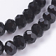 Chapelets de perles en rondelles facettées en verre de couleur opaque unie X-EGLA-J047-6x4mm-07-3