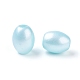 Pulvérisation ovale peint perles de verre transparentes X-DGLA-Q009-B-M-2