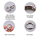 PandaHall 1 Box Zinc Alloy Key Clasp Findings Platinum Spring Gate Rings Metal Clasp Findings for Jewelry Making 7.4x7.2x1.7cm PALLOY-PH0012-68-4