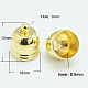 真鍮製コードエンドパーツ  ゴールドカラー  12x10mm  穴：1mm  内径：8.5mm KK-D217-12x10-G-1