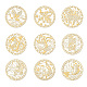 ニッケルデコレーションステッカー  金属樹脂フィラー  エポキシレジン＆UVレジンクラフト充填材  ゴールドカラー  東洋の謎の動物  混合図形  40x40mm  9個/セット DIY-WH0450-114-1