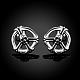 Peace Sign with Skull 316L Stainless Steel Stud Earrings EJEW-BB01996-2