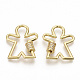 Brass Micro Pave Clear Cubic Zirconia Screw Carabiner Lock Charms ZIRC-S066-001-1