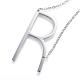 304 Stainless Steel Initial Letter Pendant Necklaces NJEW-G269-01P-R-1