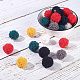 PH PandaHall 80pcs 8 Colors Velvet Pompoms Earrings Charms Cloth Tassel Jewelry Charms with Golden Petals Cap for Dangle Earrings Keychain Making WOVE-PH0001-13G-2