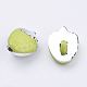 Ccbプラスチックシャンクストロベリーボタン  衣装デザインのためのプラスチック製の縫製ボタン  1穴  染め  黄緑  15x11x3.5mm  穴：3x2mm X-BUTT-E095-07-2