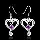 Heart Brass Cubic Zirconia Dangle Earrings EJEW-BB09810-2