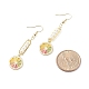 Boucles d'oreilles pendantes en perle de coquillage et citron en émail EJEW-TA00071-4