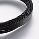 レザーコード多連ブレスレット  304のステンレス鋼マグネットクラスプ付き  ブラック  8-5/8インチ（22cm） BJEW-F325-13P-2