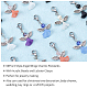 PandaHall 6 Colors Angel Favor Keychains 60pcs Angel Wings Charms Pearl Flower Beads Baptism Favor Pendants Guardian Angel Charms for Baby Shower Wedding Jewelry Making HJEW-PH0001-09-6