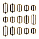 Iron Adjuster Slides Buckles, Roller Pin Buckles Slider Strap Adjuster, for DIY Belt Accessories, Rectangle, Antique Bronze, 20pcs/set