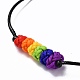 Braccialetto orgoglio arcobaleno BJEW-F419-01-2