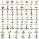 60個60スタイルチベットスタイルの合金チャーム  混合図形  アンティーク黄金  8~22x4~19x1~7mm  1個/スタイル FIND-YW0001-44-3