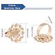 CHGCRAFT 16Pcs 2Colors Adjustable Brass Flower Pad Ring Setting Open Cuff Ring Findings Pad Ring Setting Flower with Round Tray for DIY Ring Jewelry Making Wedding Birthday Gift KK-CA0002-26-2