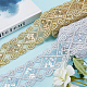 エスニック風刺繍ポリコットンリボン  ガーゼとスパンコール付き  ジャカードリボン  チロリアンリボン  服飾材料  菱形模様  ホワイト  2-1/2インチ（62mm） OCOR-WH0066-34A-5