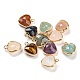 Natural & Synthetic Mixed Gemstone Faceted Heart Charms G-Q006-07G-1