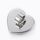 304 charms de acero inoxidable de la diapositiva del corazón STAS-H555-44P-2