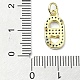 Кулон из латуни с микро паве красочный кубический цирконий KK-H475-02G-3
