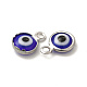 304 Stainless Steel with Glass Enamel Charms STAS-G305-10P-06-2