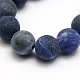 Frosted Natural Sodalite Round Bead Strands G-M064-12mm-01-2