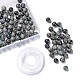 100pcs 8mm perles rondes en oeil de faucon naturel DIY-LS0002-25-1