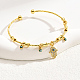 Золотые латунные браслеты с открытыми манжетами WP5014-2-2