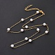 Vacuum Plating 304 Stainless Steel Beaded Necklaces NJEW-E064-04G-2