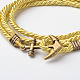 Bracelets enveloppés de deux boucles en cordon de polyester BJEW-M193-01-2