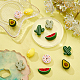 CHGCRAFT 12Pcs 6Styles Silicone Beads Cactus Watermelon Lemon Avocado Donut Summer Theme Silicone Bead for DIY Jewelry Necklace Keychain Bracelet Phone Case SIL-CA0001-32-4
