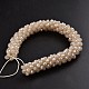 Faceted Rondelle Electroplate Imitation Jade Glass Beaded Jewelry Making for Bracelets BJEW-L517-C03-2