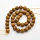 Facettes rondes naturelles pétrifiés perles de bois brins G-E302-080-10mm-2