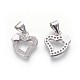 Brass Micro Pave Cubic Zirconia Charms ZIRC-J021-08-RS-3