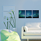 化学繊維の油彩キャンバスの絵画  家の壁の装飾  オーロラの風景  マリンブルー  250x200mm  6スタイル  1個/スタイル  6個/セット AJEW-WH0173-073-5