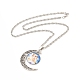 Verre religion fée avec collier pendentif croissant de lune NJEW-P270-01E-2