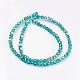 Half Plated Faceted Round Electroplate Glass Beads Strands X-EGLA-D021-42-2