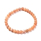 Natürliches Pfirsich-Kalzit-Stretch-Armband mit runden Perlen für sie BJEW-JB06822-01-1