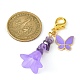 Anhänger aus legiertem Emaille-Schmetterling und Acryl-Blume HJEW-JM01556-4