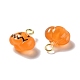 Halloween Pumpkin Opaque Resin Charms RESI-B010-02-3
