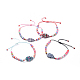 Bracelets de perles de nylon tressés réglables BJEW-JB05192-M-1