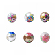 Perle in vetro con perle finte a motivo stampato e spray GLAA-S047-06A-M-1