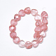 Chapelets de perles en verre de quartz de cerise G-S357-E01-14-2