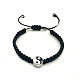 Bracelet de perles tressées yin-yang en alliage émaillé réglable avec cordons en nylon RE7532-1
