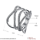Brass Cubic Zirconia Criss Cross Finger Rings For Party RJEW-BB16300-8P-3
