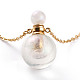Electroplated Natural Quartz Crystal Openable Perfume Bottle Pendant Necklaces NJEW-H216-09G-2