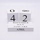 カレンダーブロック  天然木のパーペチュアルデスクカレンダー  家やオフィスの装飾  長方形  ホワイト  155x70x97.5mm AJEW-WH0155-11-2