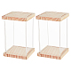 DELORIGIN 2 Pack Clear Acrylic Display Case with Wooden Base AJEW-WH0324-30-1