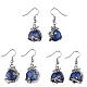 Boucles d'oreilles pendantes dragon lapis lazuli naturel EJEW-A092-12P-06-1